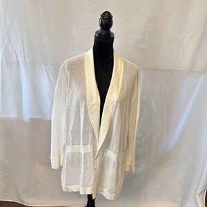NWT White Kasper Cream Open-Front Cardigan